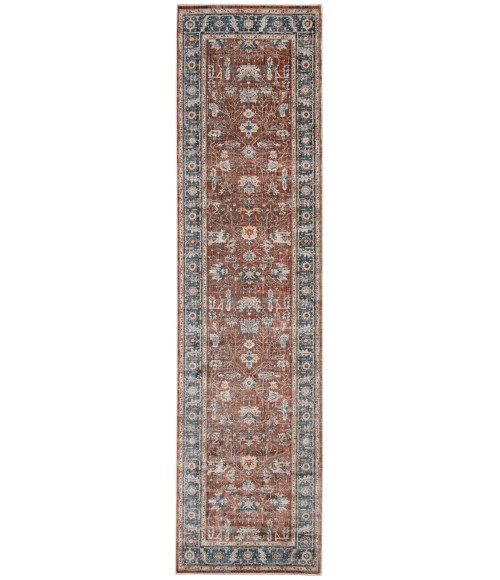 Amer Arcadia Northam Red Oriental Polyester Red Runner Rug 2'7"x10'