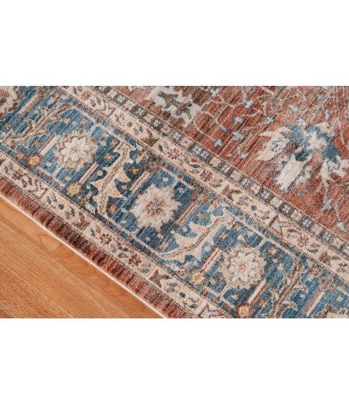 Amer Arcadia Northam Red Oriental Polyester Red Area Rug 5'x7'8"