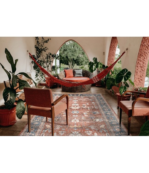 Amer Arcadia Northam Red Oriental Polyester Red Area Rug 5'x7'8"