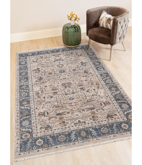 Amer Arcadia Northam Beige Oriental Polyester Area Rug 5'x7'8"