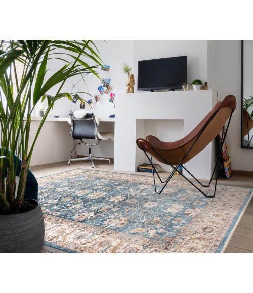 Amer Arcadia Northam Blue Oriental Polyester Area Rug 5'x7'8"