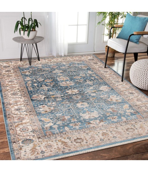 Amer Arcadia Northam Blue Oriental Polyester Area Rug 5'x7'8"