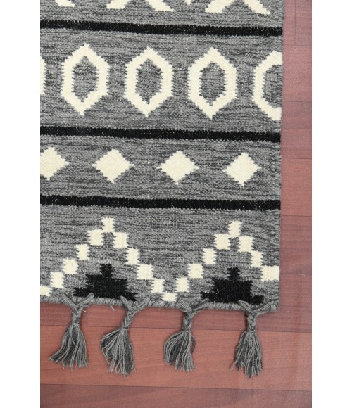 Amer Artifacts Leon Gray Handmade Flatweave Wool Area Rug 3'x5'