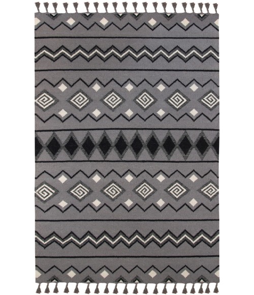 Amer Artifacts Satillo Dove Gray Handmade Flatweave Wool Area Rug 9'x12'