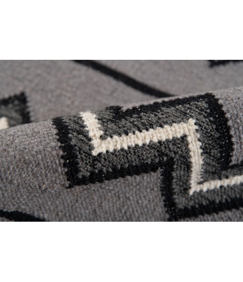 Amer Artifacts Satillo Dove Gray Handmade Flatweave Wool Area Rug 9'x12'