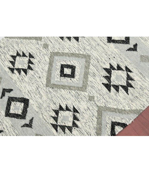 Amer Artifacts Zico Silver Handmade Flatweave Wool Area Rug 3'x5'
