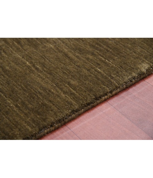 Amer Arizona Rye Solid Chocolate Brown Handwoven Wool Area Rug 4'x6'