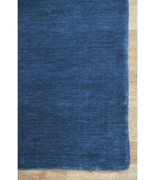 Amer Arizona Rye Solid Navy Blue Handwoven Wool Area Rug 4'x6'