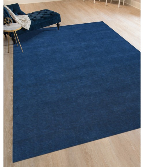Amer Arizona Rye Solid Navy Blue Handwoven Wool Area Rug 9'x12'