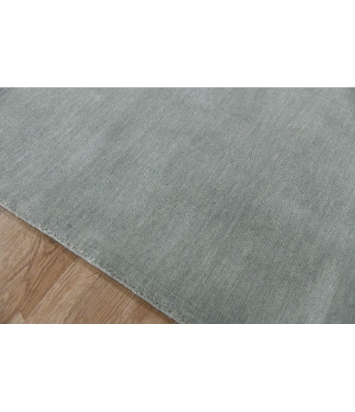 Amer Arizona Rye Solid Gray/Blue Handwoven Wool Area Rug 5'x8'