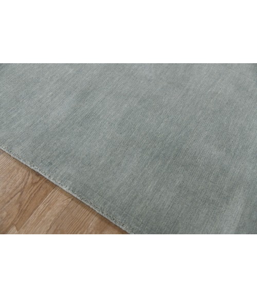 Amer Arizona Rye Solid Gray/Blue Handwoven Wool Area Rug 8'x10'