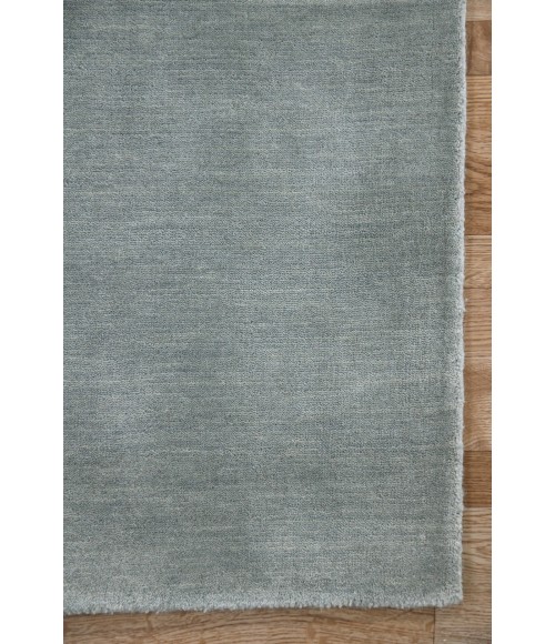 Amer Arizona Rye Solid Gray/Blue Handwoven Wool Area Rug 5'x8'