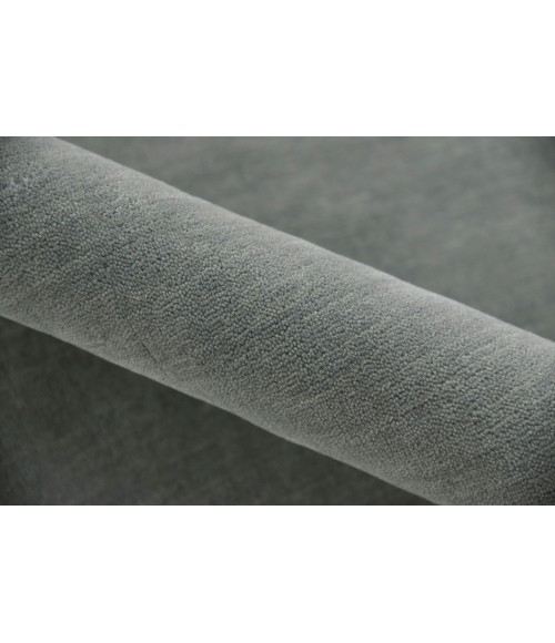 Amer Arizona Rye Solid Gray/Blue Handwoven Wool Area Rug 5'x8'