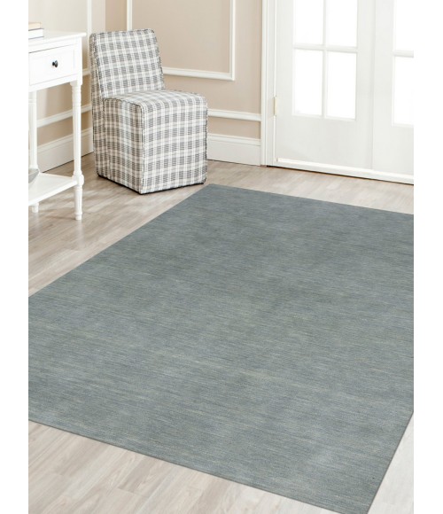 Amer Arizona Rye Solid Gray/Blue Handwoven Wool Area Rug 8'x10'