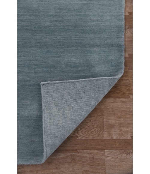 Amer Arizona Rye Solid Light Blue Handwoven Wool Area Rug 5'x8'