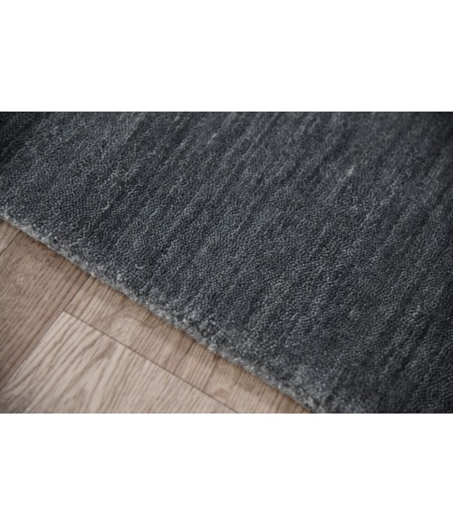 Arizona Area Rug Amer Arizona Rye Solid Dark Gray Handwoven Wool Area Rug 8'x10'