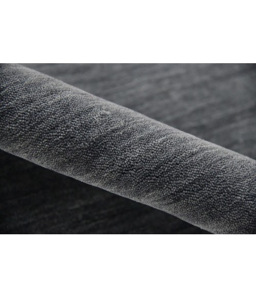 Arizona Area Rug Amer Arizona Rye Solid Dark Gray Handwoven Wool Area Rug 8'x10'