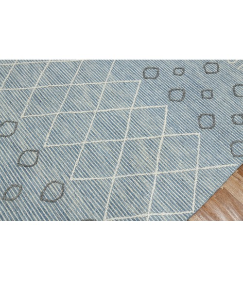 Amer Berlin Lanmore Blue Hand-Hooked Wool Area Rug 8'x10'