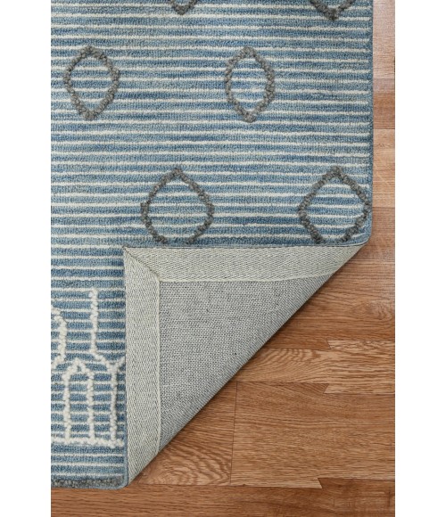 Amer Berlin Lanmore Blue Hand-Hooked Wool Area Rug 8'x10'