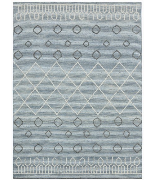 Amer Berlin Lanmore Blue Hand-Hooked Wool Area Rug 8'x10'