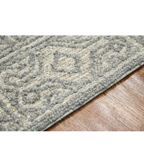 Amer Berlin Wishek Gray Hand-Hooked Wool Area Rug 8'x10'