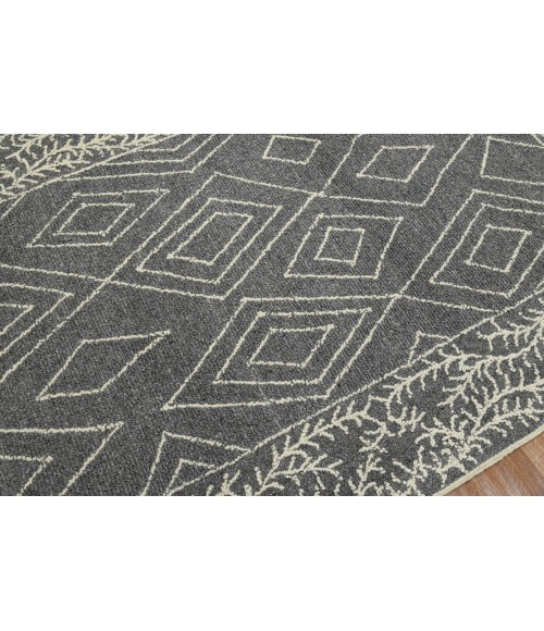 Amer Berlin Oxbow Dark Gray Hand-Hooked Wool Area Rug 5'x8'