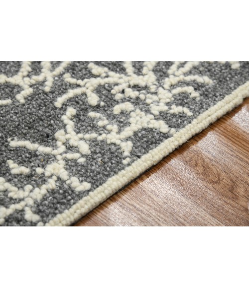 Amer Berlin Oxbow Dark Gray Hand-Hooked Wool Area Rug 5'x8'