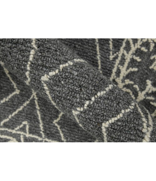 Amer Berlin Oxbow Dark Gray Hand-Hooked Wool Area Rug 5'x8'