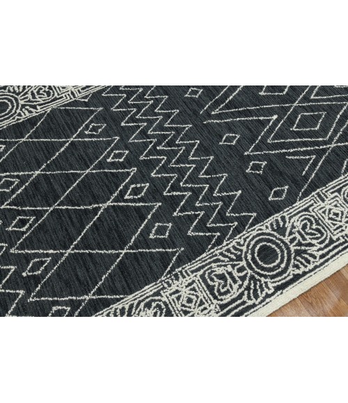 Amer Berlin Suney Charcoal Hand-Hooked Wool Area Rug 8'x10'