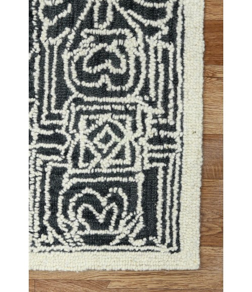 Amer Berlin Suney Charcoal Hand-Hooked Wool Area Rug 8'x10'