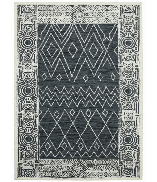 Amer Berlin Suney Charcoal Hand-Hooked Wool Area Rug 8'x10'