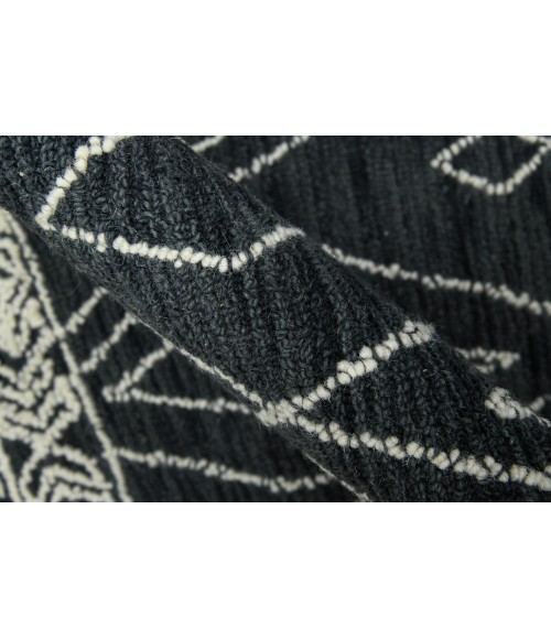 Amer Berlin Suney Charcoal Hand-Hooked Wool Area Rug 8'x10'
