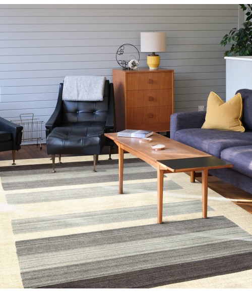 Amer Blend Rutland Cream Hand-Woven Wool Blend Area Rug 5'x8'