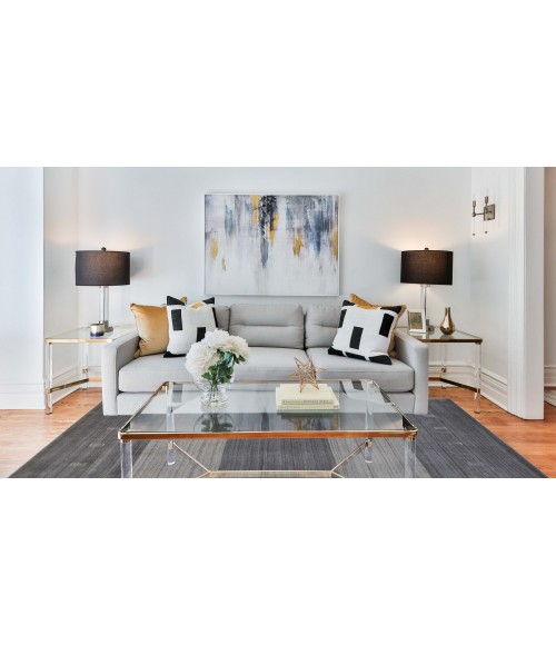 Blend Area Rug Amer Blend Yorkshire Charcoal Hand-Woven Wool Blend Area Rug 9'x12'