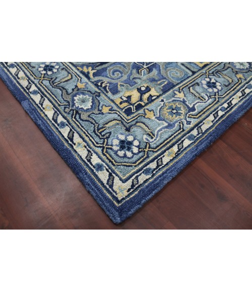 Amer Boho Roanne Blue Hand-Tufted Wool Area Rug 2'x3'