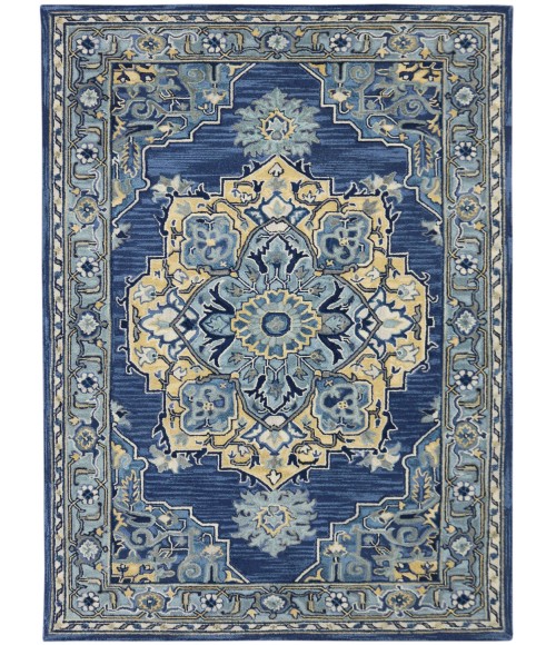 Amer Boho Roanne Blue Hand-Tufted Wool Area Rug 2'x3'
