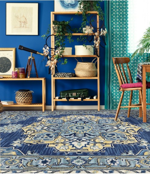 Amer Boho Roanne Blue Hand-Tufted Wool Area Rug 2'x3'