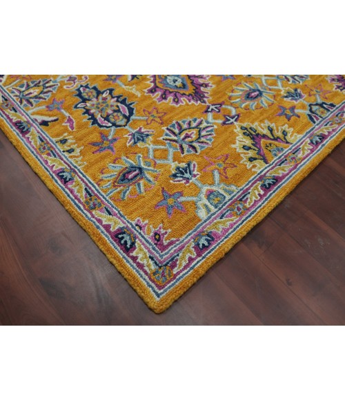 Amer Boho Yveline Orange Hand-Tufted Wool Area Rug 8'x11'