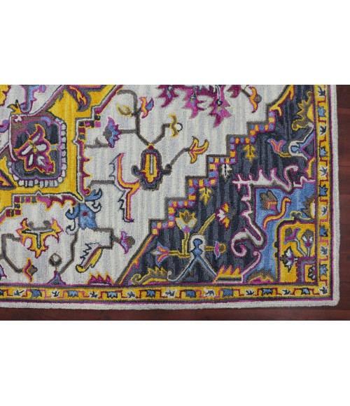 Amer Boho Evreux Yellow/Pink Hand-Tufted Wool Area Rug 8'x11'
