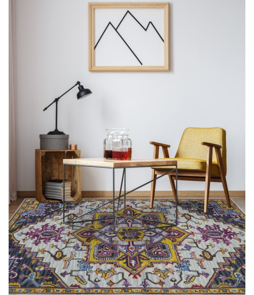 Amer Boho Evreux Yellow/Pink Hand-Tufted Wool Area Rug 8'x11'
