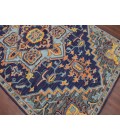Amer Boho Evreux Blue/Orange Hand-Tufted Wool Area Rug 2'x3'