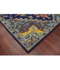 Amer Boho Evreux Blue/Orange Hand-Tufted Wool Area Rug 2'x3'