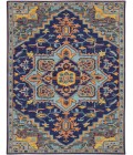 Amer Boho Evreux Blue/Orange Hand-Tufted Wool Area Rug 2'x3'
