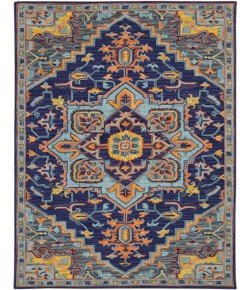 Amer Boho BOH-5 Evreux Blue/Orange Area Rug 8 ft. X 11 ft. Rectangle