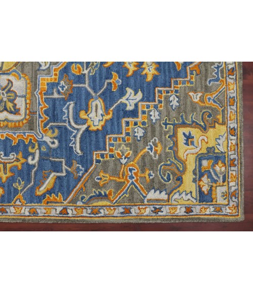 Amer Boho Evreux Blue/Yellow Hand-Tufted Wool Area Rug 2'x3'