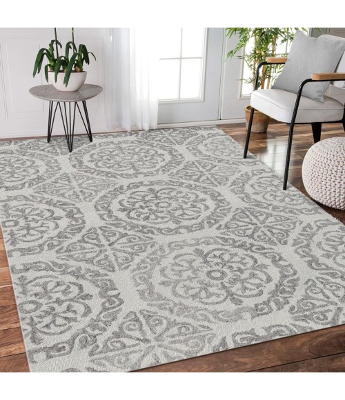 Amer Boston Rothwell Ivory Hand-Tufted Wool Area Rug 5'x7'6"