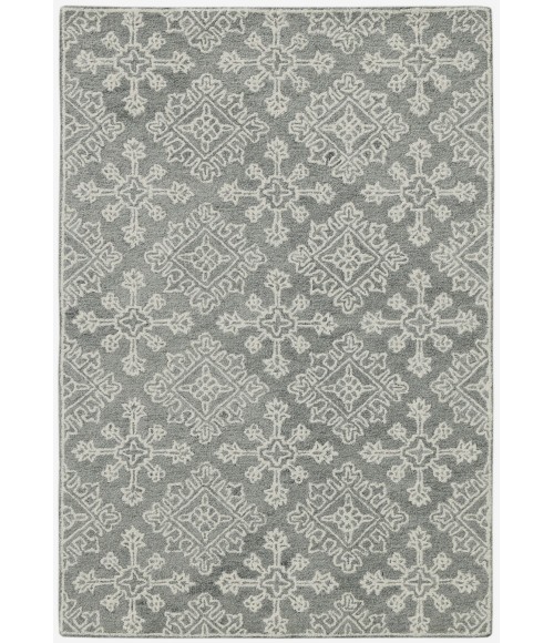 Amer Boston Penswick Light Gray Hand-Tufted Wool Area Rug 7'6"x9'6"