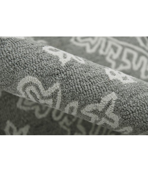 Amer Boston Penswick Light Gray Hand-Tufted Wool Area Rug 7'6"x9'6"