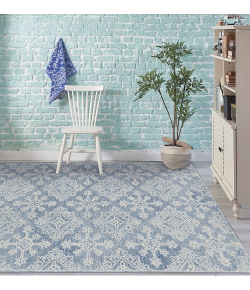 Amer Boston Penswick Blue Hand-Tufted Wool Area Rug 2'x3'