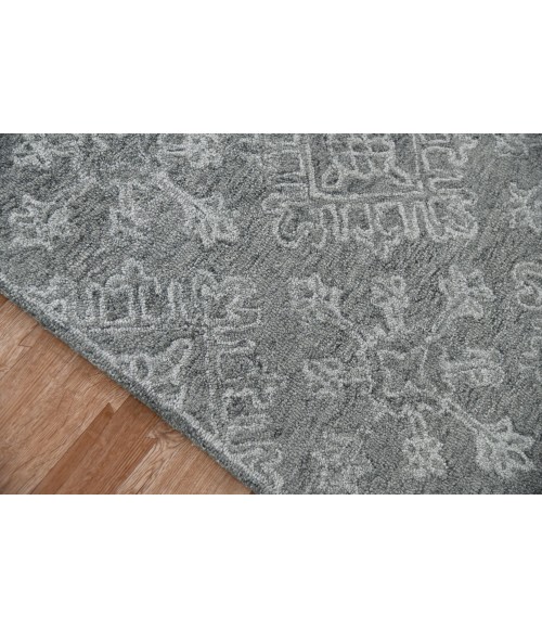 Amer Boston Penswick Graphite Hand-Tufted Wool Area Rug 7'6"x9'6"